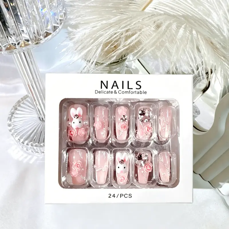 Sheer Bunny Press On Nail Gift Box – Fairy Rabbit Collection