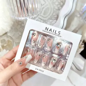 Nude to White French Gradient Base Detail on Press On Nails