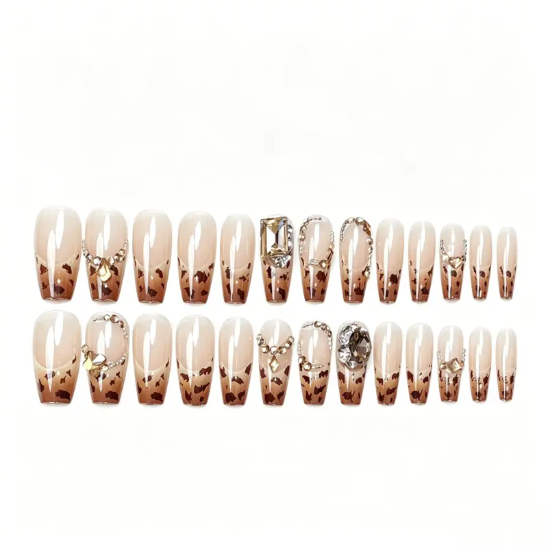 Glossy Nude Jelly Base Detail on Press-On Nails Glossy Nude Jelly Base Detail on Press On Nails