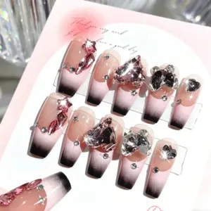 24-Piece Bling Press-On Nails Gift Box Packaging – Rhinestone Nail Art Kit 24 Piece Bling Press On Nails Gift Box Packaging – Rhinestone Nail Art Kit