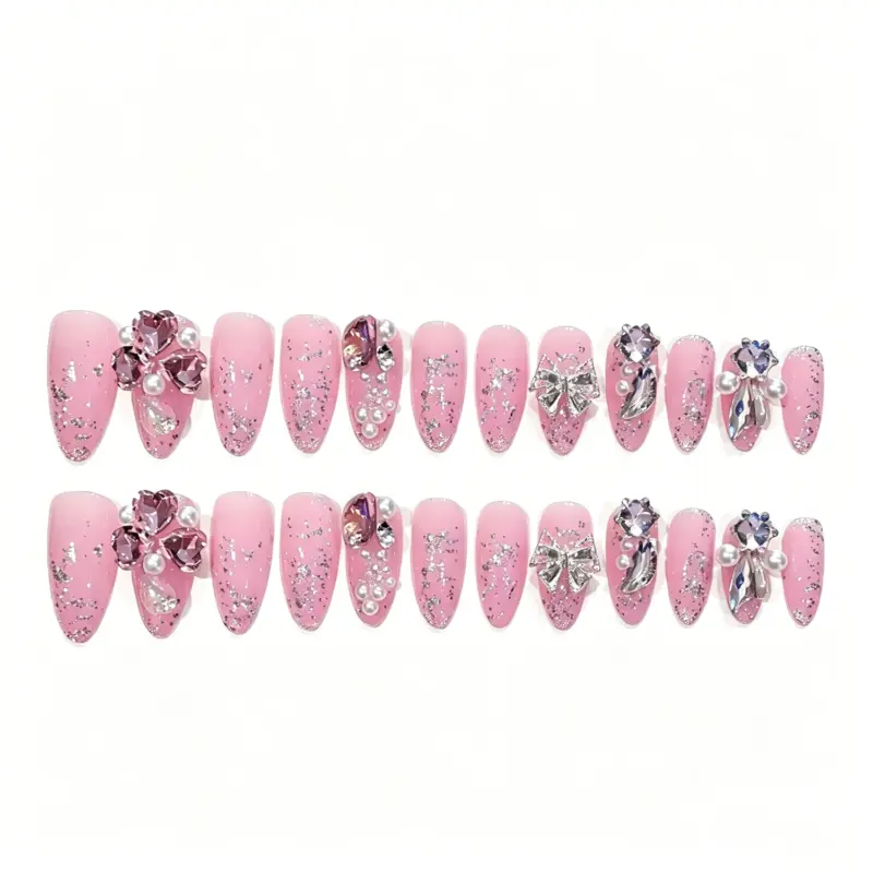 Press On Nail Gift Box – 24 Piece Bling Rhinestone Kit