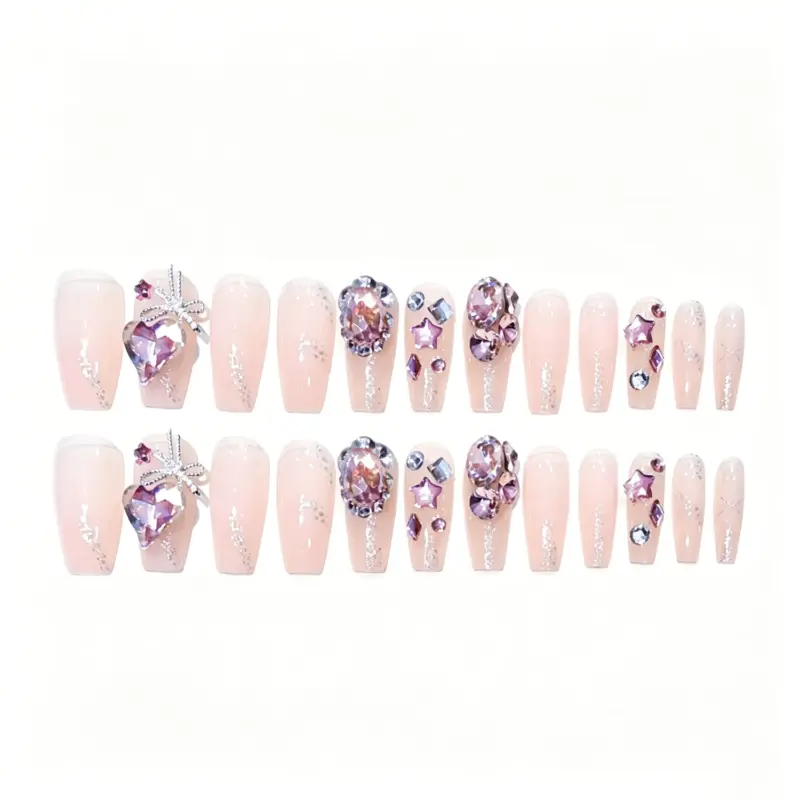 24 Piece Premium Rhinestone Nail Gift Box – Large Gem Edition