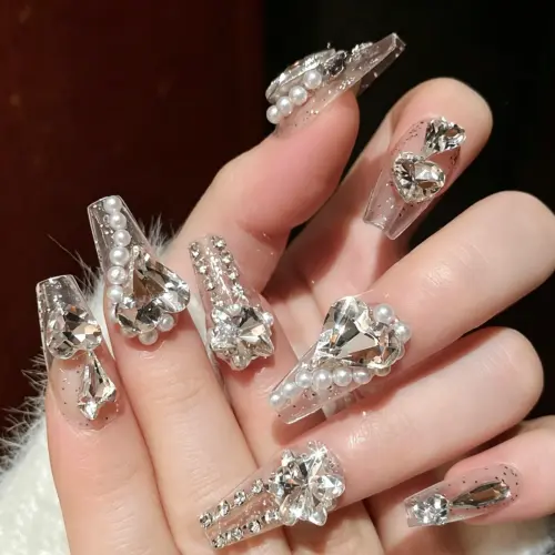 Full Size Range of Handmade Bling Rhinestone Press On Nails